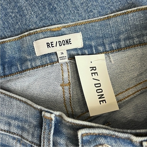 NWT RE/DONE 90s‎ High Waist Distressed Denim Ripped Knee Ankle Crop Jeans 26 - Picture 7 of 9